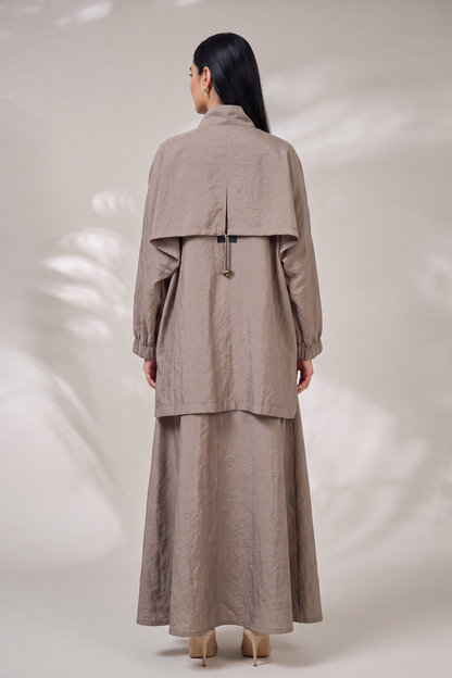 Oversized Modest Streetwear Flow Taupe Abaya Set