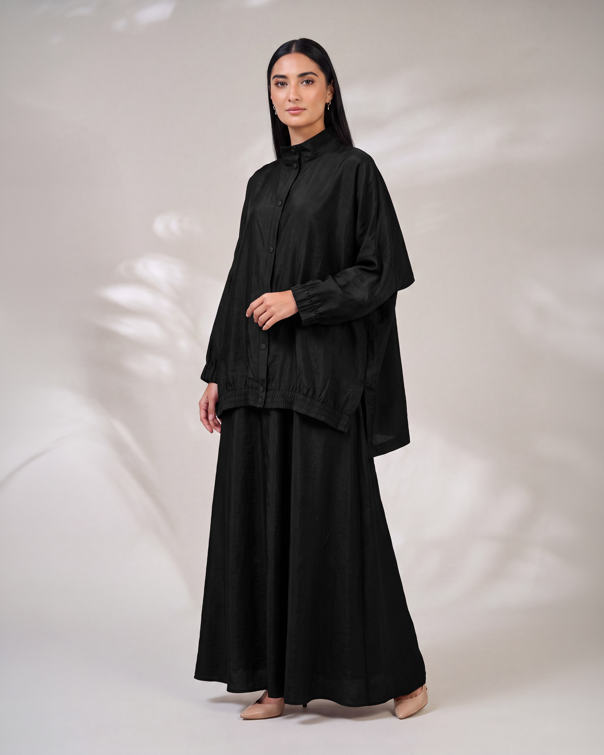 Oversized Modest Streetwear Flow Black Abaya Set