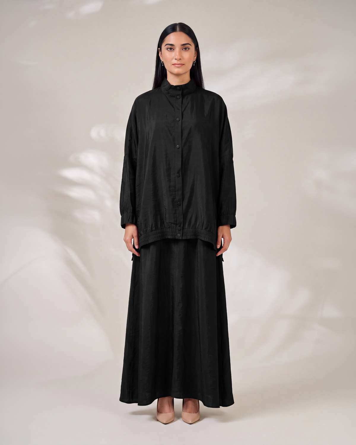 Oversized Modest Streetwear Flow Black Abaya Set