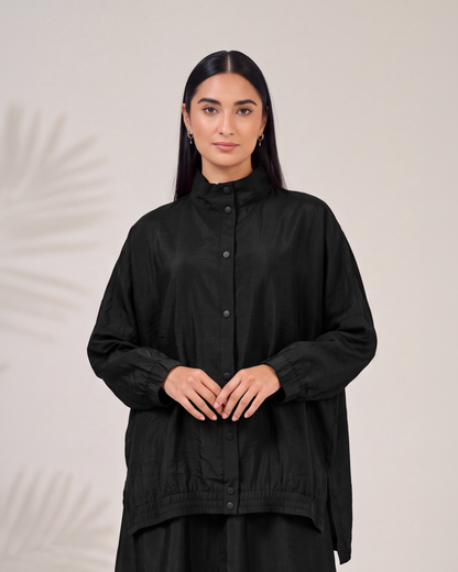 Oversized Modest Streetwear Flow Black Abaya Set