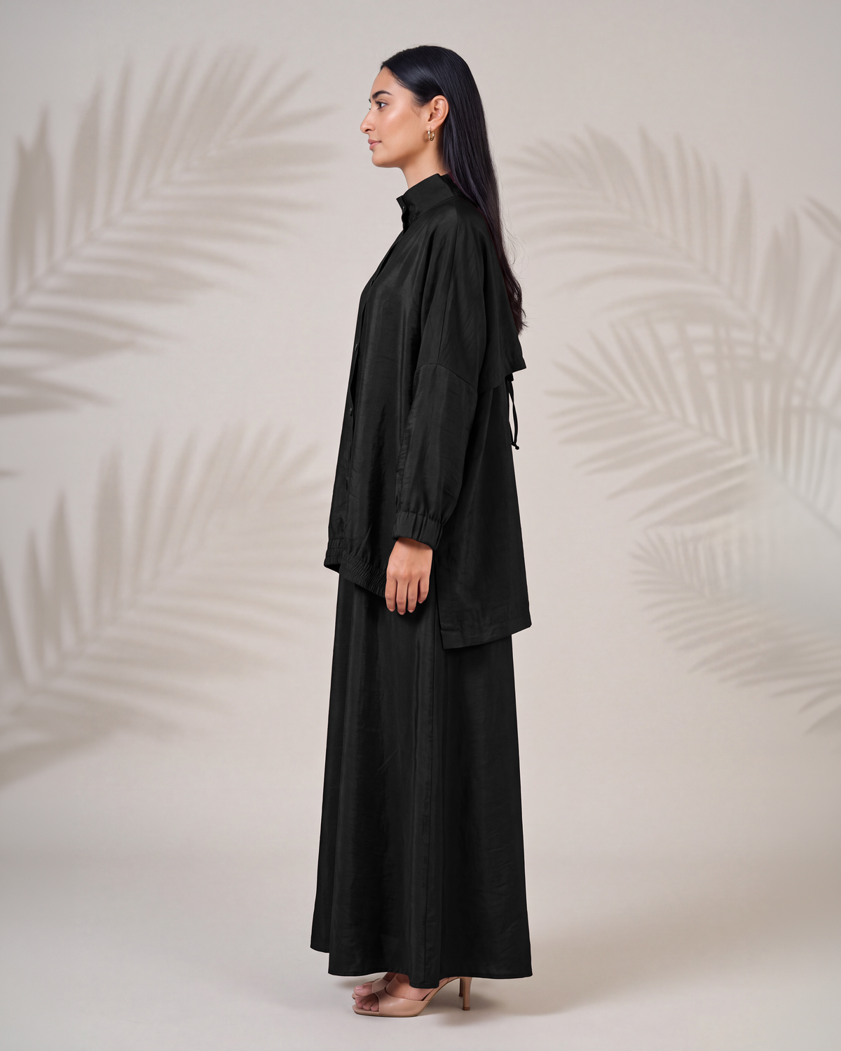 Oversized Modest Streetwear Flow Black Abaya Set