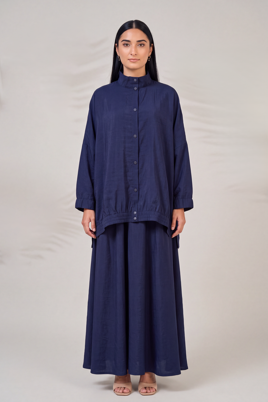 Oversized Modest Streetwear Flow Navy Abaya Set