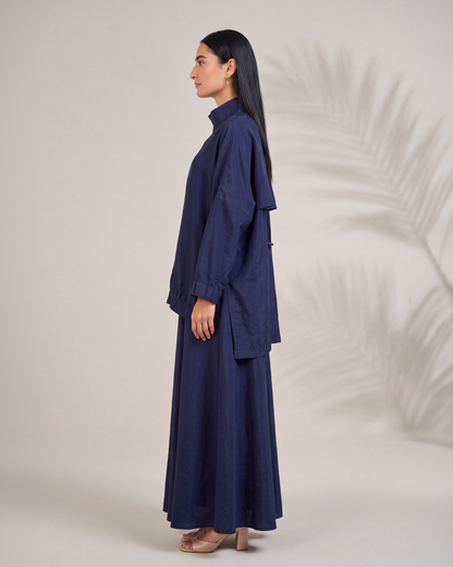 Oversized Modest Streetwear Flow Navy Abaya Set