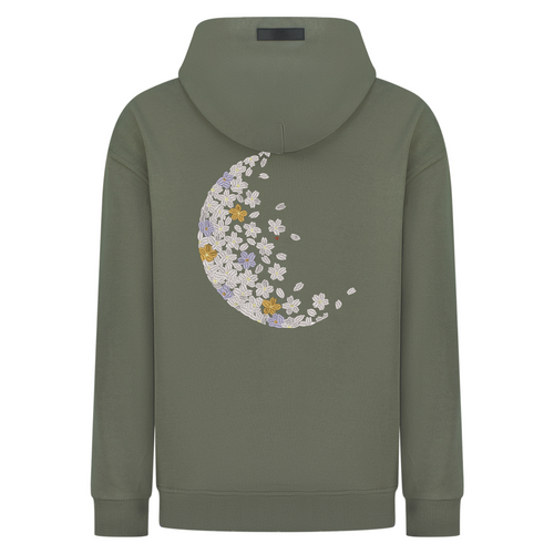 Falling Petal Crescent - Embroidery - Hoodie