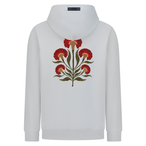 Symmetrical Carnation Bouquet - Embroidery - Hoodie – hover image
