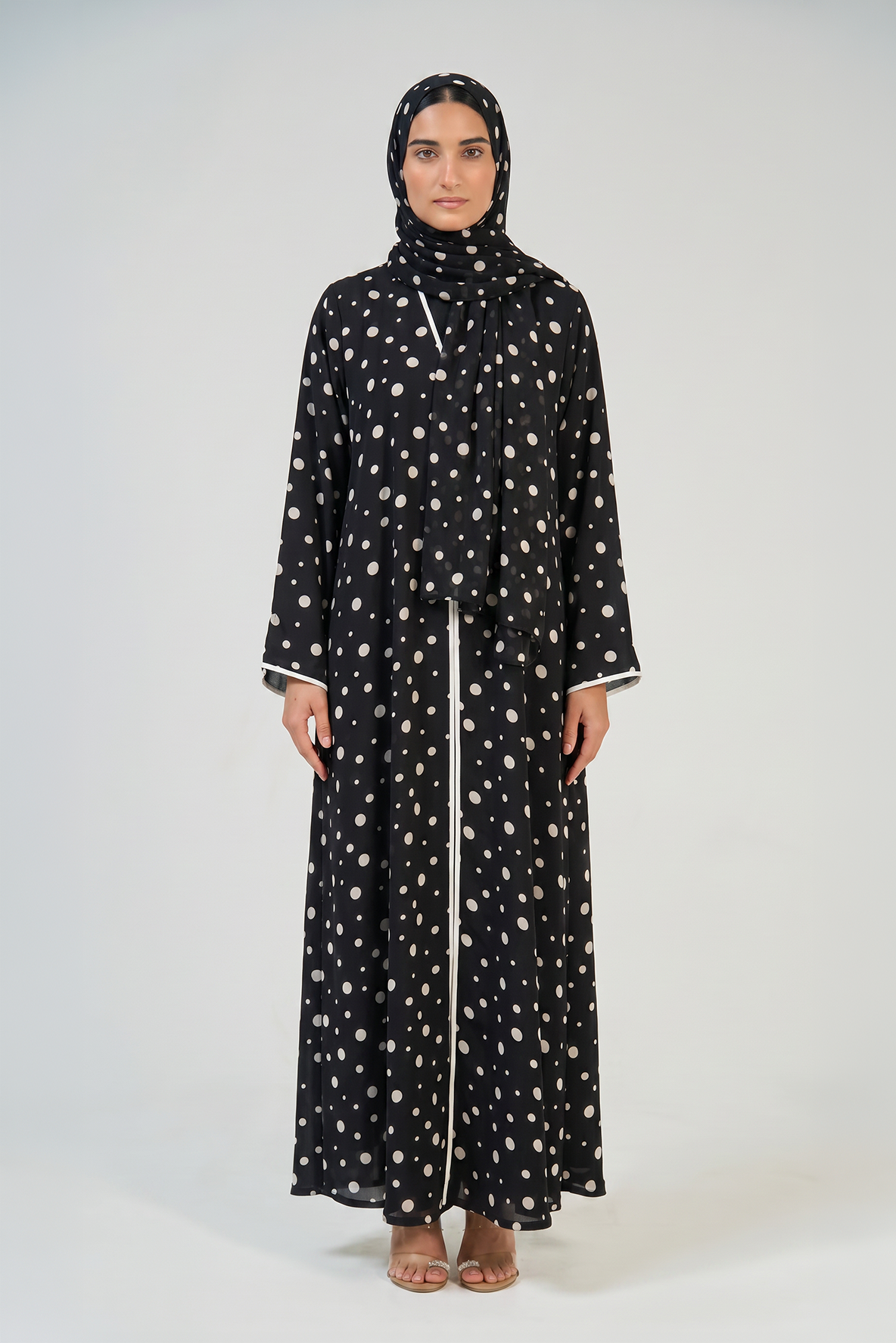 Classic Polka Dot Open Abaya