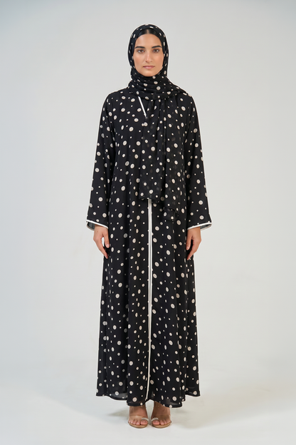 Classic Polka Dot Open Abaya