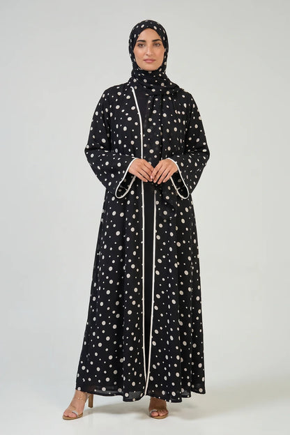 Classic Polka Dot Open Abaya