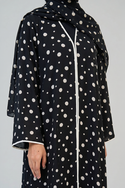 Classic Polka Dot Open Abaya