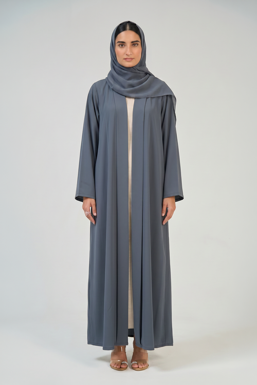 Slate Blue Pleated Abaya