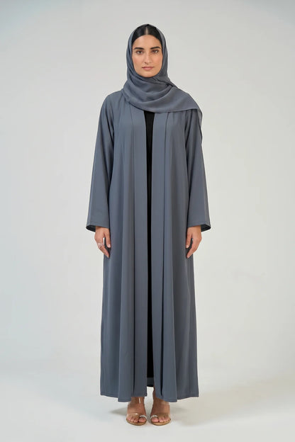 Slate Blue Pleated Abaya