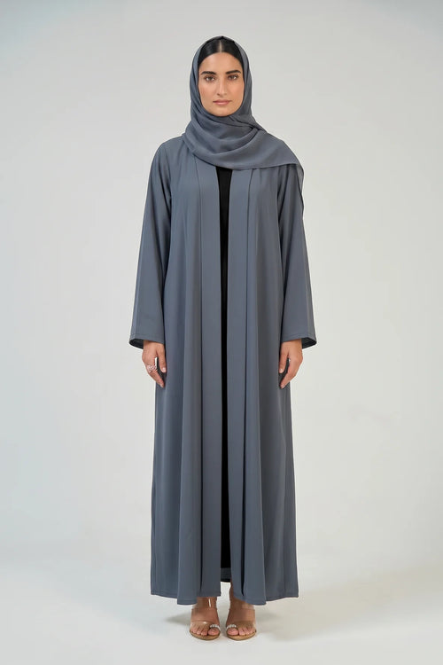 Slate Blue Pleated Abaya