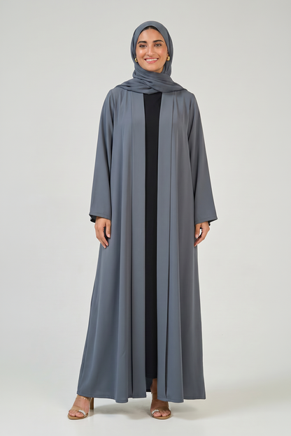 Slate Blue Pleated Abaya