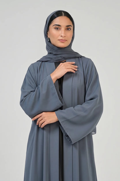 Slate Blue Pleated Abaya