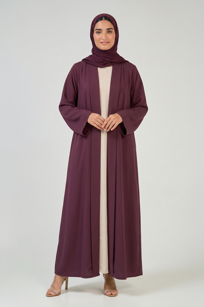 Mulberry Plum Pleated Abaya