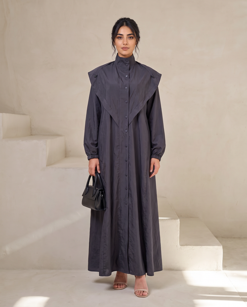 Streetwear Charcoal Gray Abaya