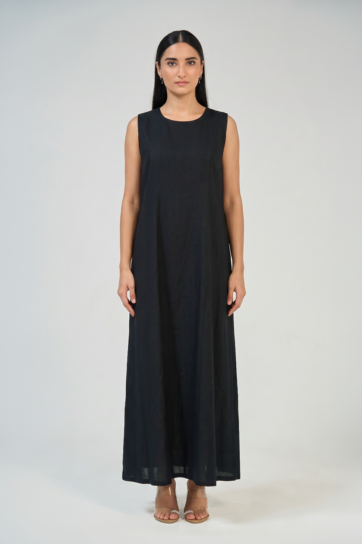 Midnight Black Linen Inner Dress