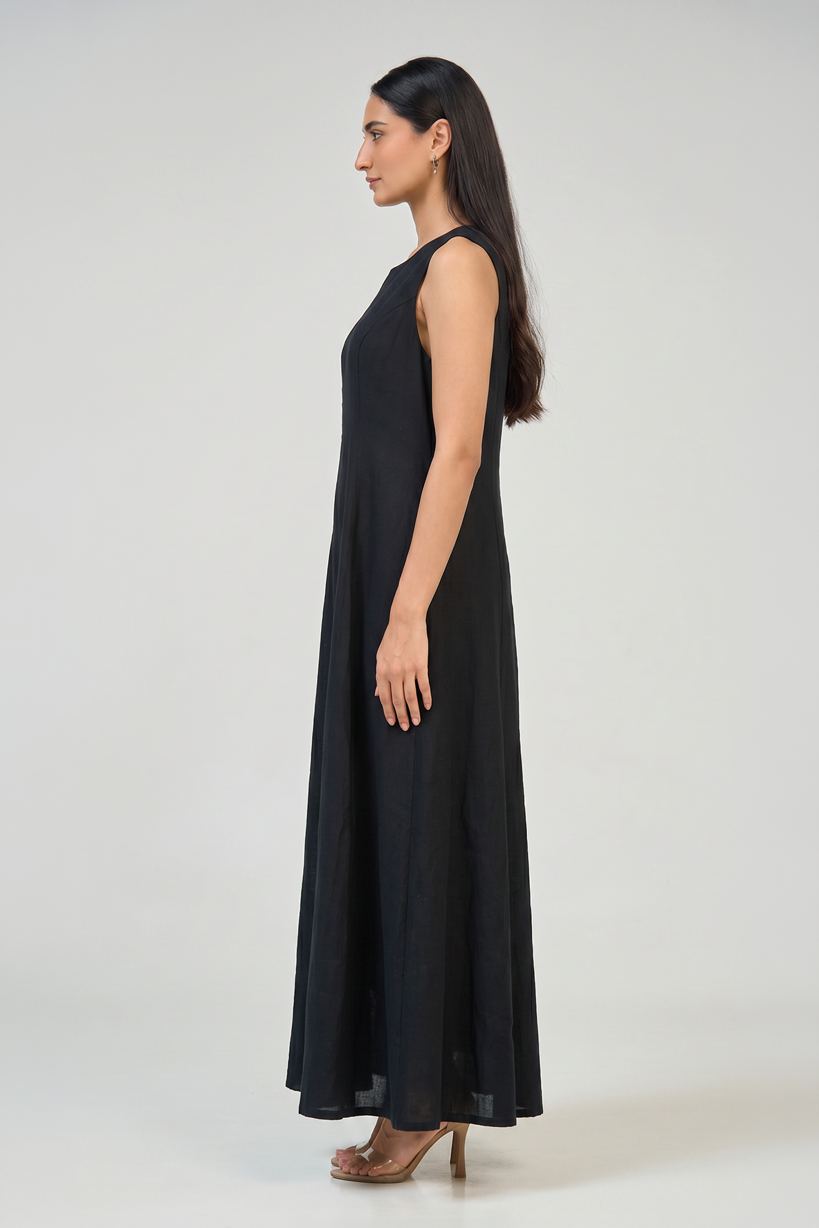 Midnight Black Linen Inner Dress