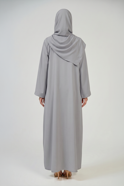 Gray Bloom Embroidered Abaya