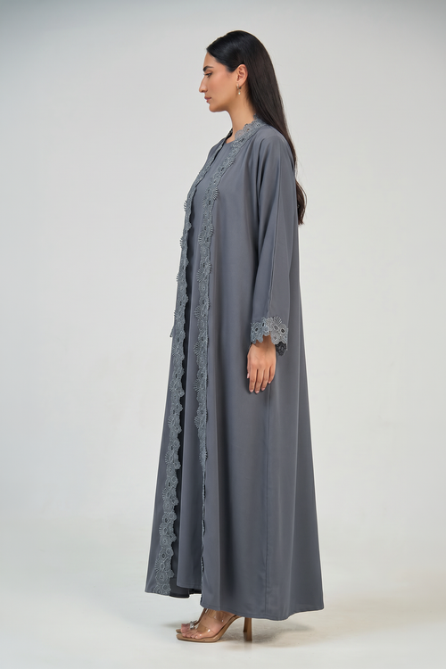 Moonstone Lace Abaya Set – hover image