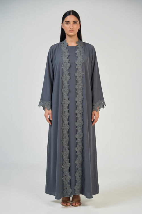 Moonstone Lace Abaya Set