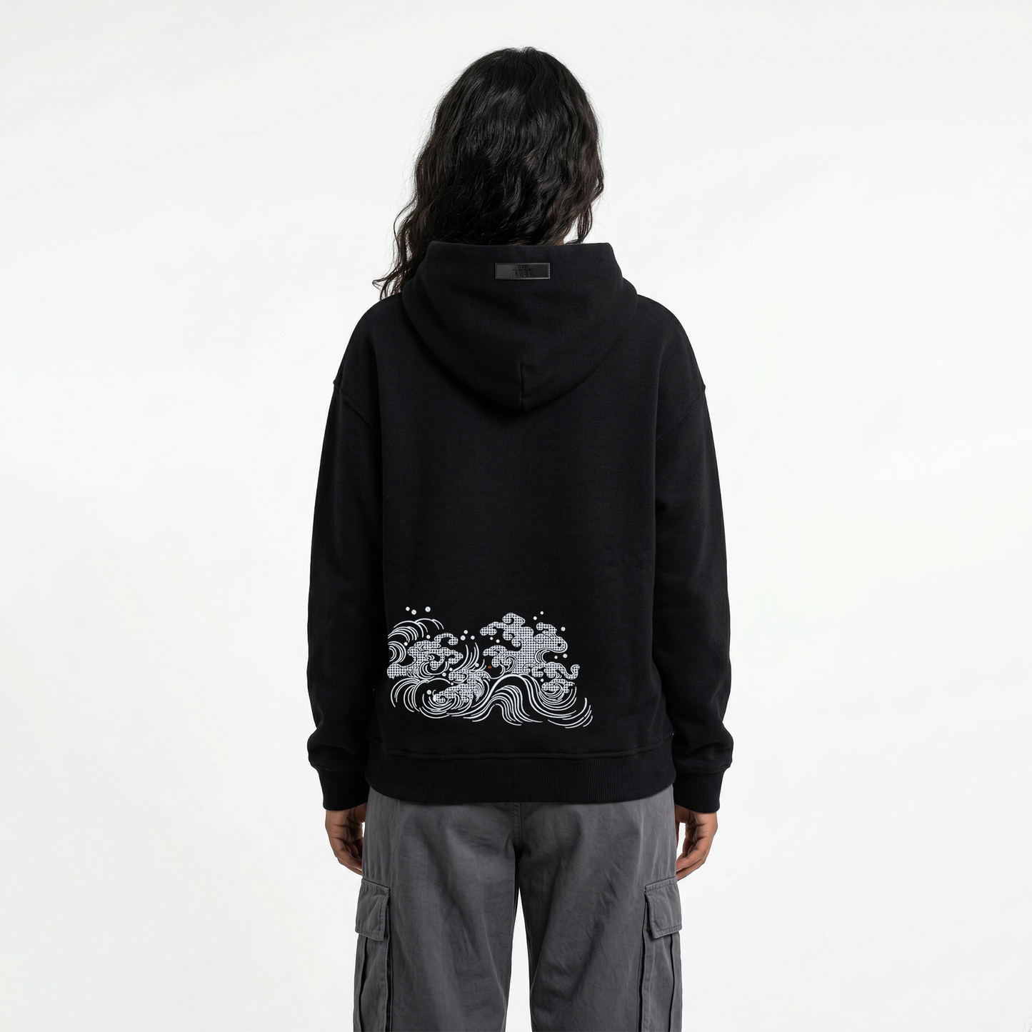 Ocean Wave and Cloud - Embroidery - Hoodie