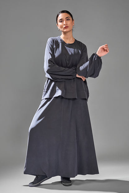 Everyday Ease Skirt Set in Slate Grey