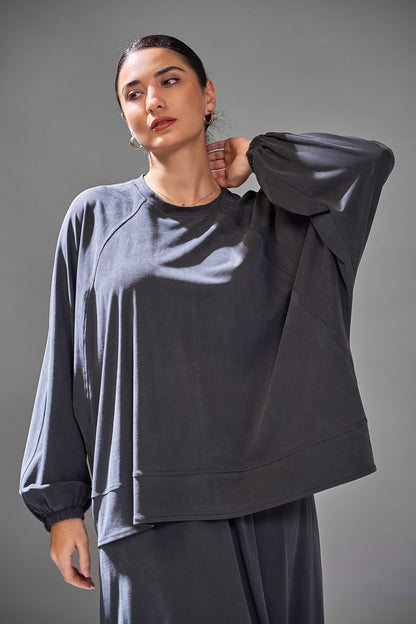 Everyday Ease Skirt Set in Slate Grey