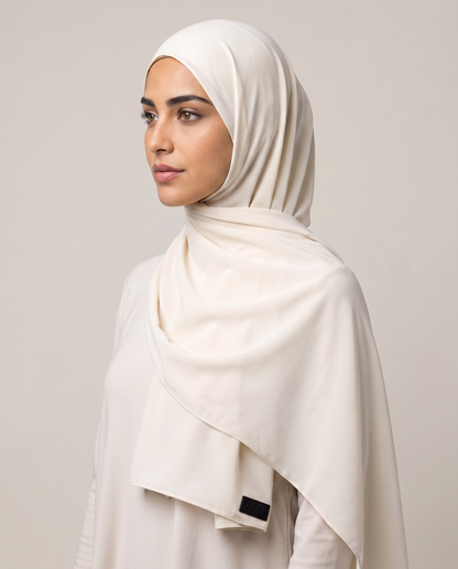 Premium scarf in Ivory - view 1