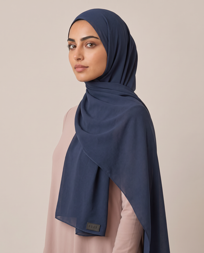 Premium scarf in Navy - view 1