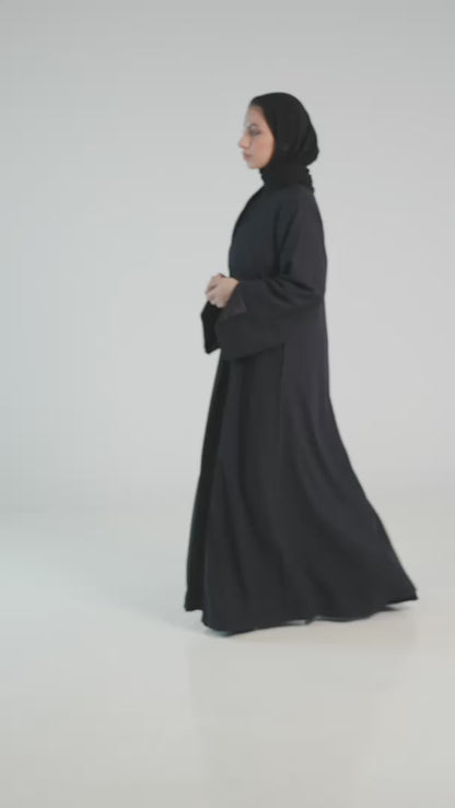 Classic Abaya with Geometric Cuff Cut