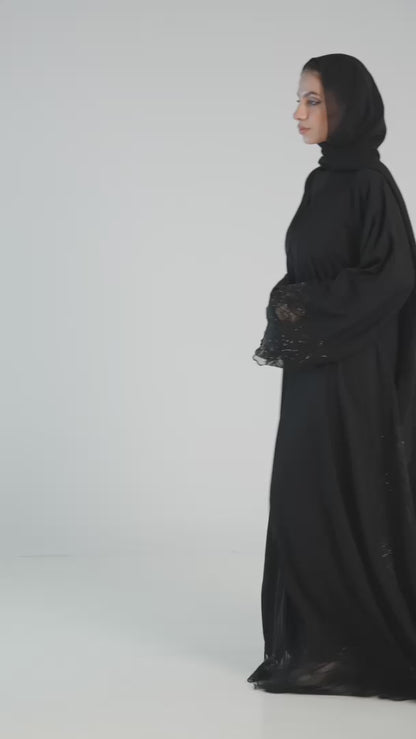 Midnight Petal Abaya