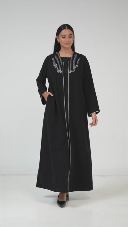 عباية نوير شيفرون مطرزة (نسخة)