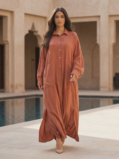 عباية تيراكوتا سهلة