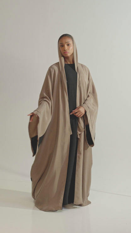 Shadow Texture Abaya in Blackened Teal