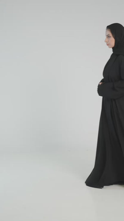 Premium Open Abaya with Folded Cuff Sleeves