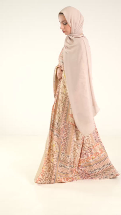 Blush Mosaic Kimono Abaya