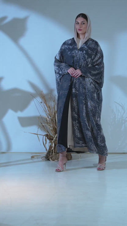 Midnight Mist Printed Flow Abaya