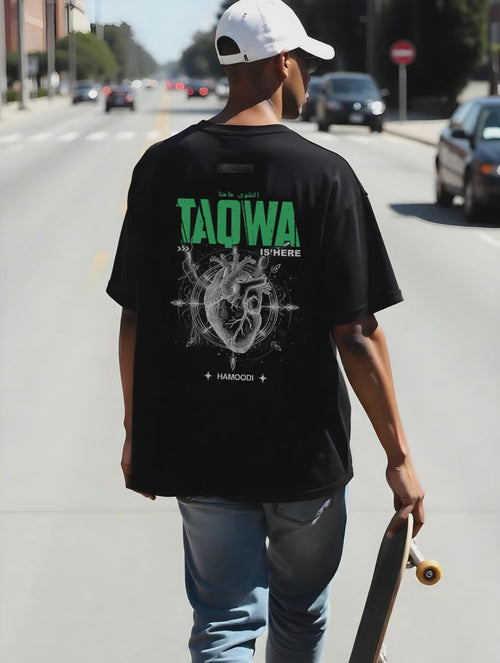 Taqwa is Here - Digital Print Design - Oversized T-Shirt – hover image