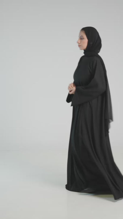 Abaya with Lace Sleeve Detail